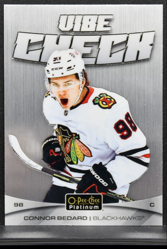 2025-26 O Pee Chee Platinum Vibe Check Connor Bedard Chicago Blackhawks 9003