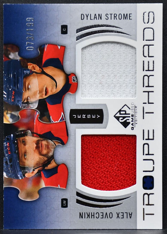 25-26 SP Game Used Troupe Threads Strome / Ovechkin TT-SO Capitals /199 Jersey 7529