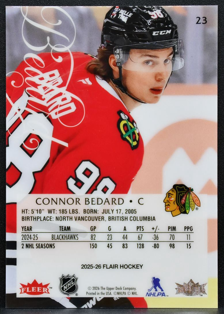 2025-26 Flair Connor Bedard 23 Chicago Blackhawks 4377