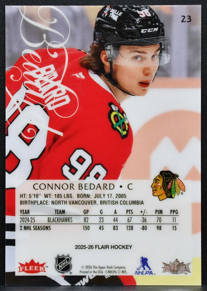 2025-26 Flair Connor Bedard 23 Chicago Blackhawks 4377