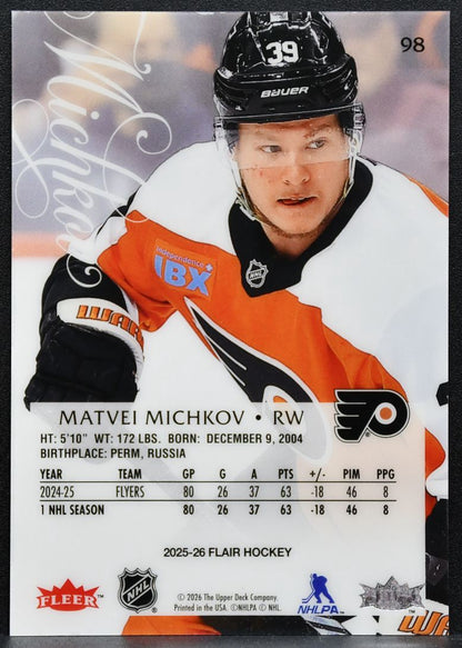 2025-26 Flair Matvei Michkov 98 Philadelphia Flyers 5473