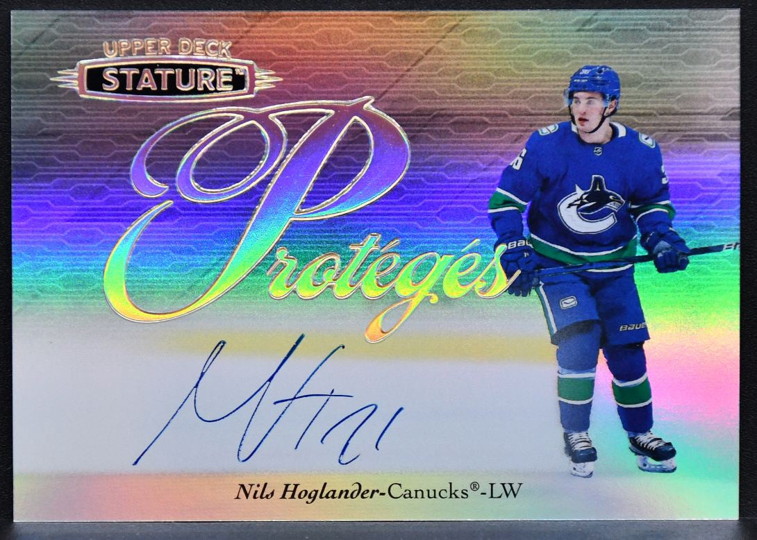 2020-21 UD Stature Proteges Autographs Nils Hoglander P-11 Auto