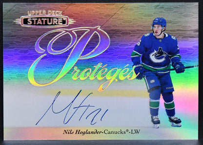 2020-21 UD Stature Proteges Autographs Nils Hoglander P-11 Auto