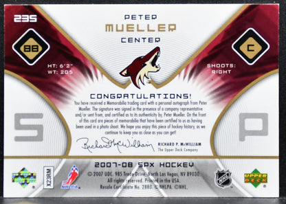 2007-08 SPx Rookie Jersey Auto Mueller RC Auto 416/499 Jersey 6891