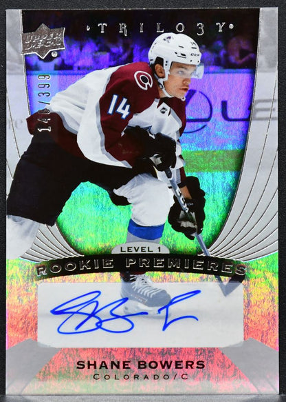 2020-21 UD Trilogy Rookie Premier Silver Foil Autographs Shane Bowers Auto /399