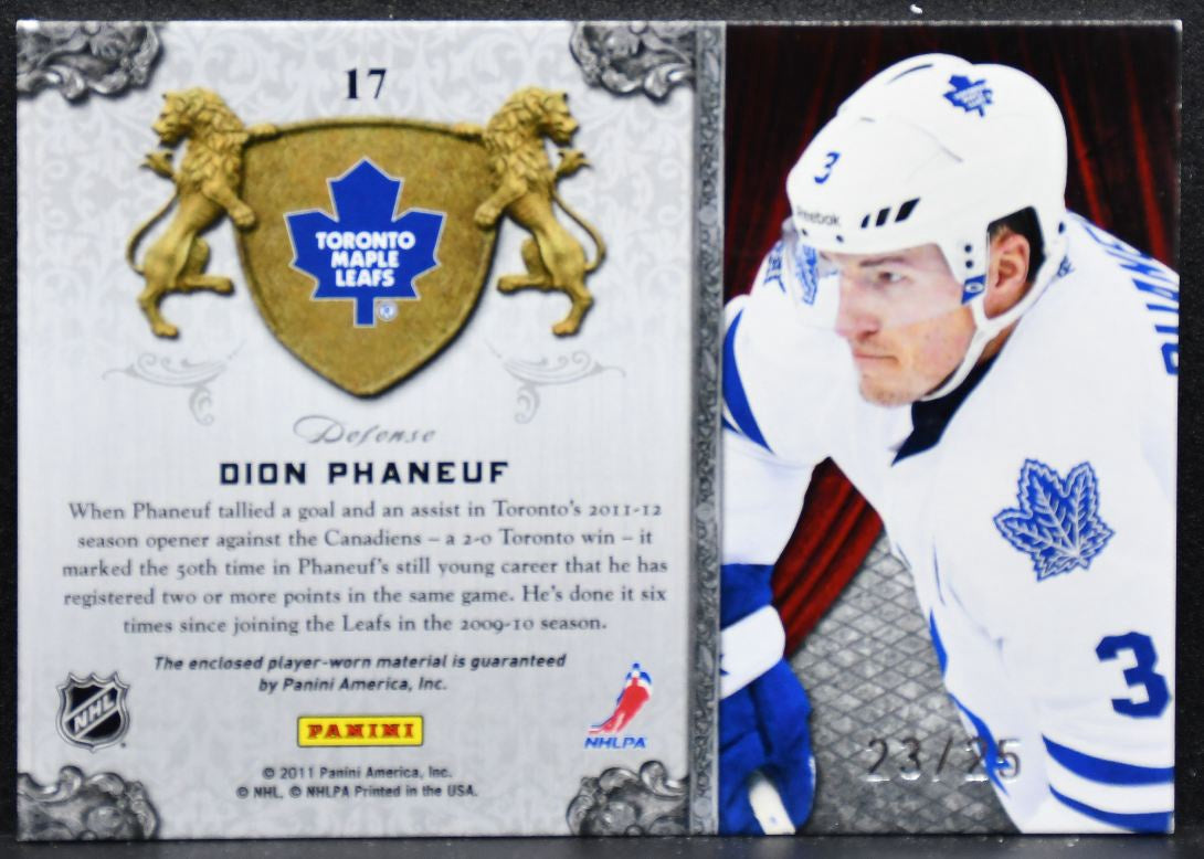 2011-12 Panini Crown Royale All The Kings Men Patches Phaneuf 23/25 Patch 4170