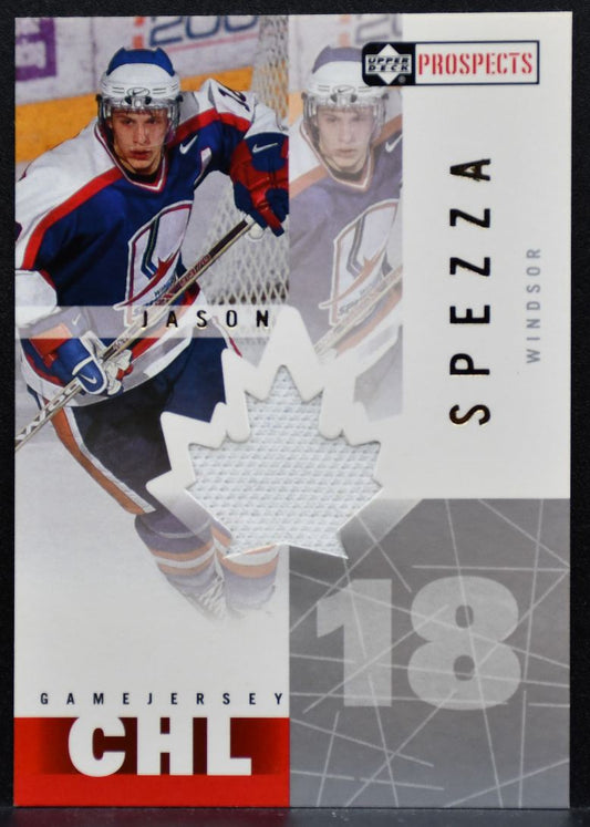 2001-02 UD CHL Prospects Game Jersey Jason Spezza Windsor Spitfires Jersey 8635