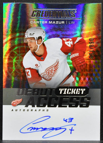 2025-26 UD Credentials Debut Ticket Access Auto Mazur RC Auto 068/199 9843