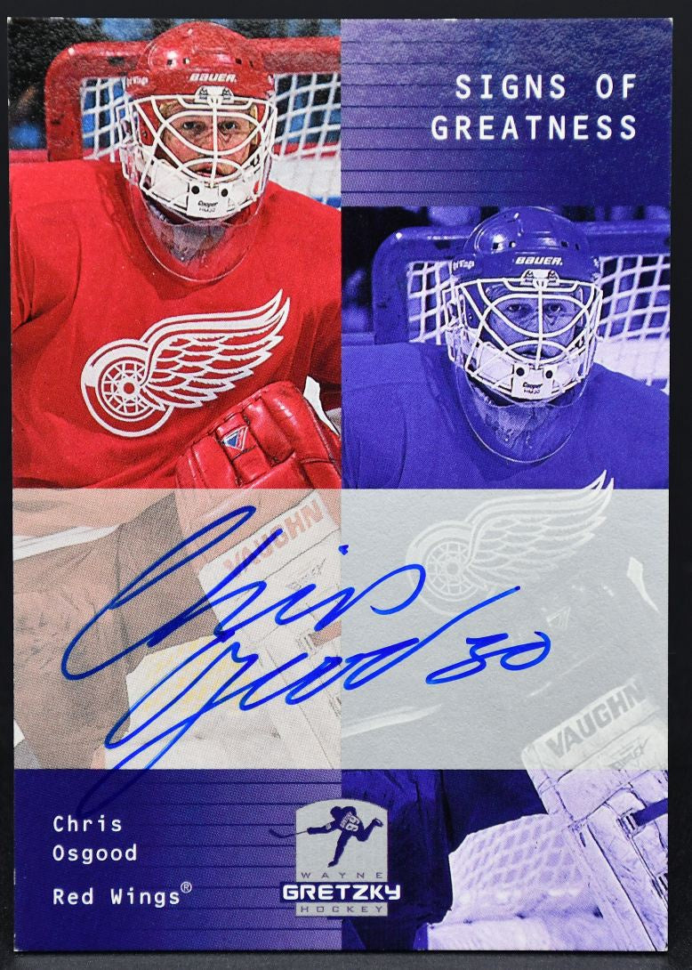 1999-00 UD Wayne Gretzky Signs of Greatness Chris Osgood CO Auto