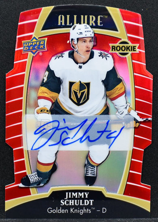 2019-20 UD Allure Red Rainbow Autograph Rookie Jimmy Schuldt 61 RC Auto 015/349