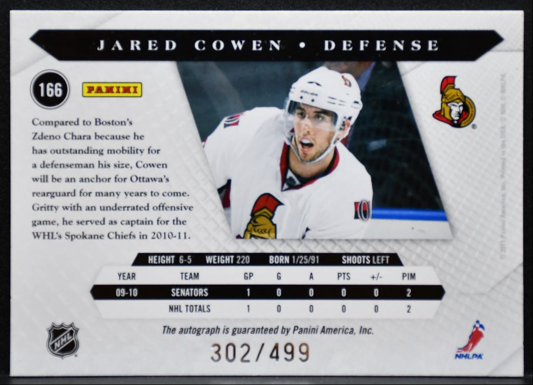 2010-11 Panini Luxury Suite Rookie Auto Jared Cowen RC Auto 302/499 9243