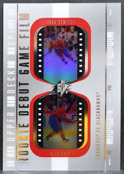 2025-26 SPx Rookie Debut Game Film Ivan Demidov DN-1 Montreal Canadiens RC 0023