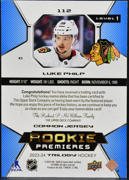2023-24 UD Trilogy Rookie Premieres Level 1 Jersey Philp RC 269/499 Jersey 0757