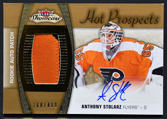 2015-16 Fleer Showcase Hot Prospects Rookie Patch Stolarz RC Auto 168/499 Patch