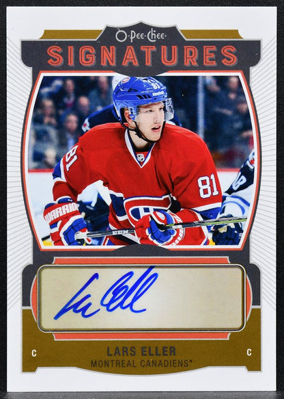 2015-16 O-Pee-Chee Signatures Lars Eller S-LE Montreal Canadiens Auto 4341