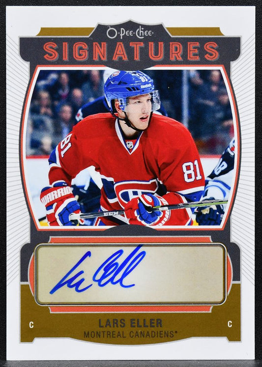 2015-16 O-Pee-Chee Signatures Lars Eller S-LE Montreal Canadiens Auto 4341