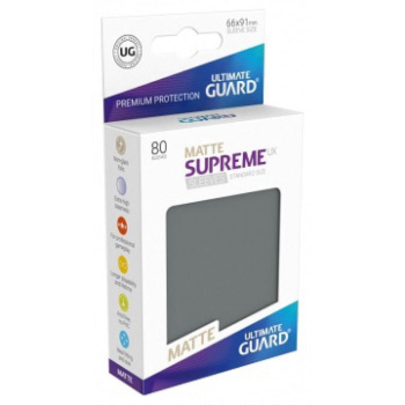 Ultimate Guard Sleeves Supreme Ux Matte Dark Grey 80Ct