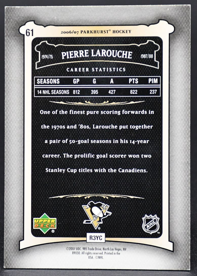 2006-07 UD Parkhurst Auto Pierre Larouche 61 Auto #2