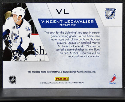 2010-11 Panini Zenith Winter Warriors Jersey Vincent Lecavalier VL Jersey 2524