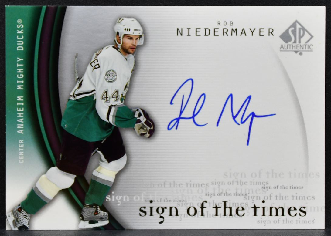 2005-06 SP Authentic Sign of the Times Niedermayer RN Anaheim Ducks Auto 1321