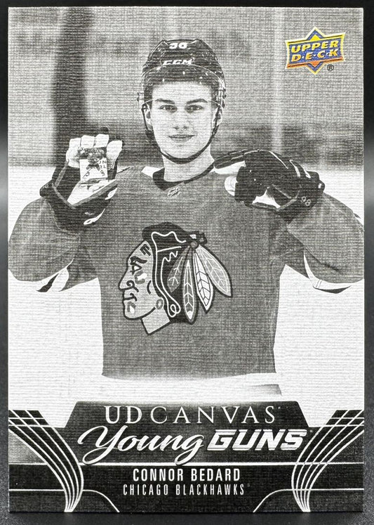 Toile Connor Bedard 5 des Blackhawks de Chicago, série Upper Deck étendue 2023-24