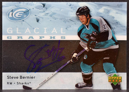 2007-08 Upper Deck Ice Glacial Graphs Steve Bernier GG-SB Sharks Auto 7259