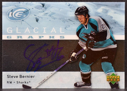 2007-08 Upper Deck Ice Glacial Graphs Steve Bernier GG-SB Sharks Auto 7259