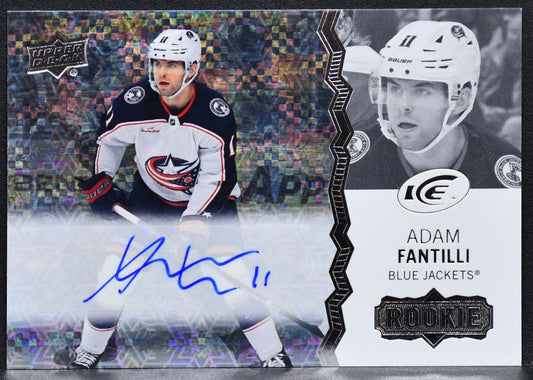 2023-24 UD Ice Rookie Auto Adam Fantilli 253 Columbus Blue Jackets RC Auto