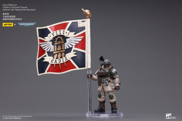 Cadian Command Squad Veteran with Regimental Standard Astra Militarum Joy Toy