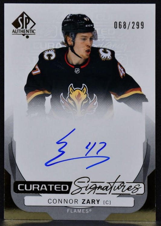 2024-25 SP Authentic Curated Signatures Connor Zary SPC-CZ Flames Auto 068/299