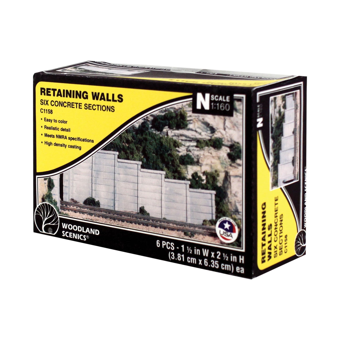 Woodland Scenics Wall Random Stone (N) (6/Pk) C1161