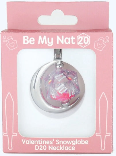 Sirius Dice Valentines' Snowglobe D20 Necklace