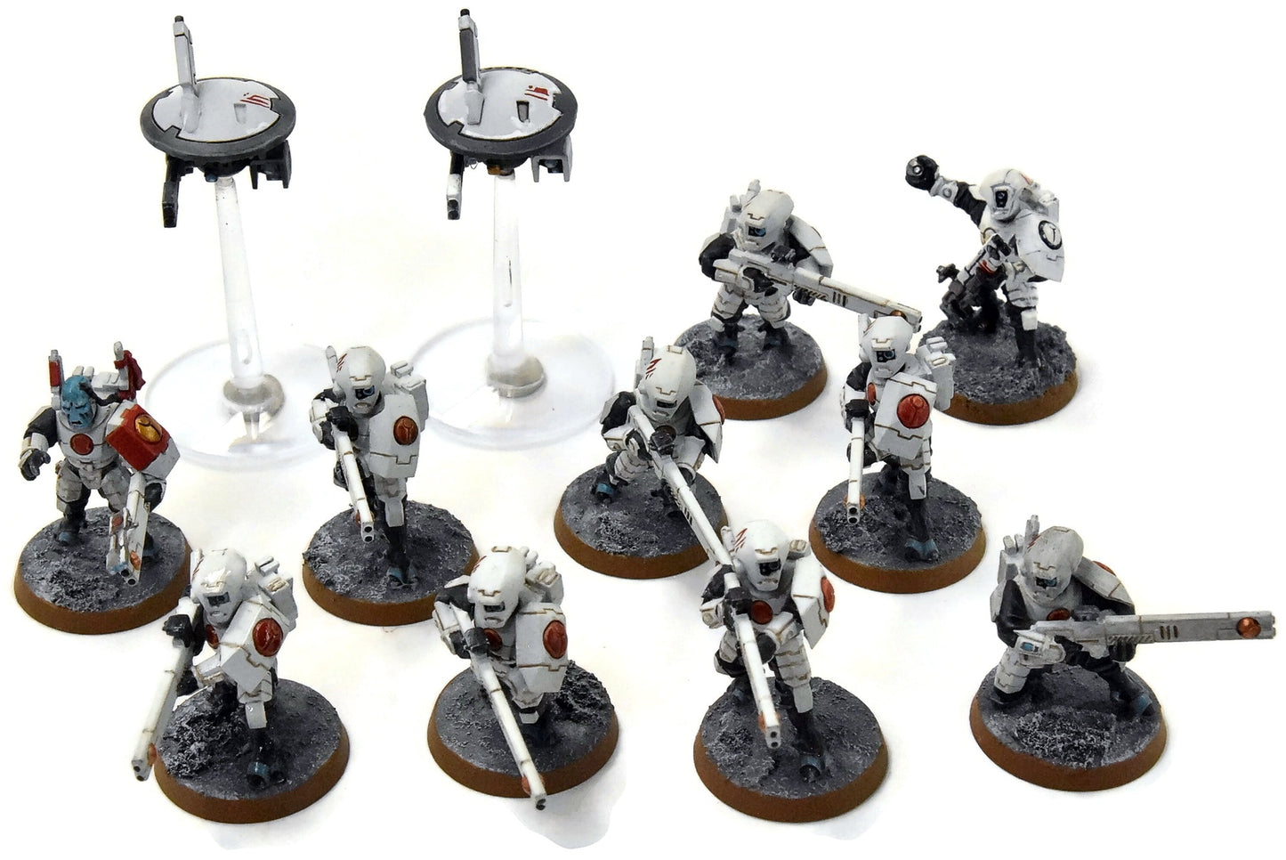 TAU EMPIRE 10 Fire Warriors #1 WELL PAINTED Warhammer 40K 8652