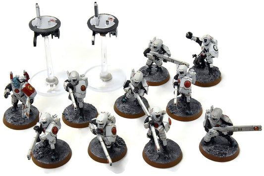 TAU EMPIRE 10 Fire Warriors #1 WELL PAINTED Warhammer 40K 8652