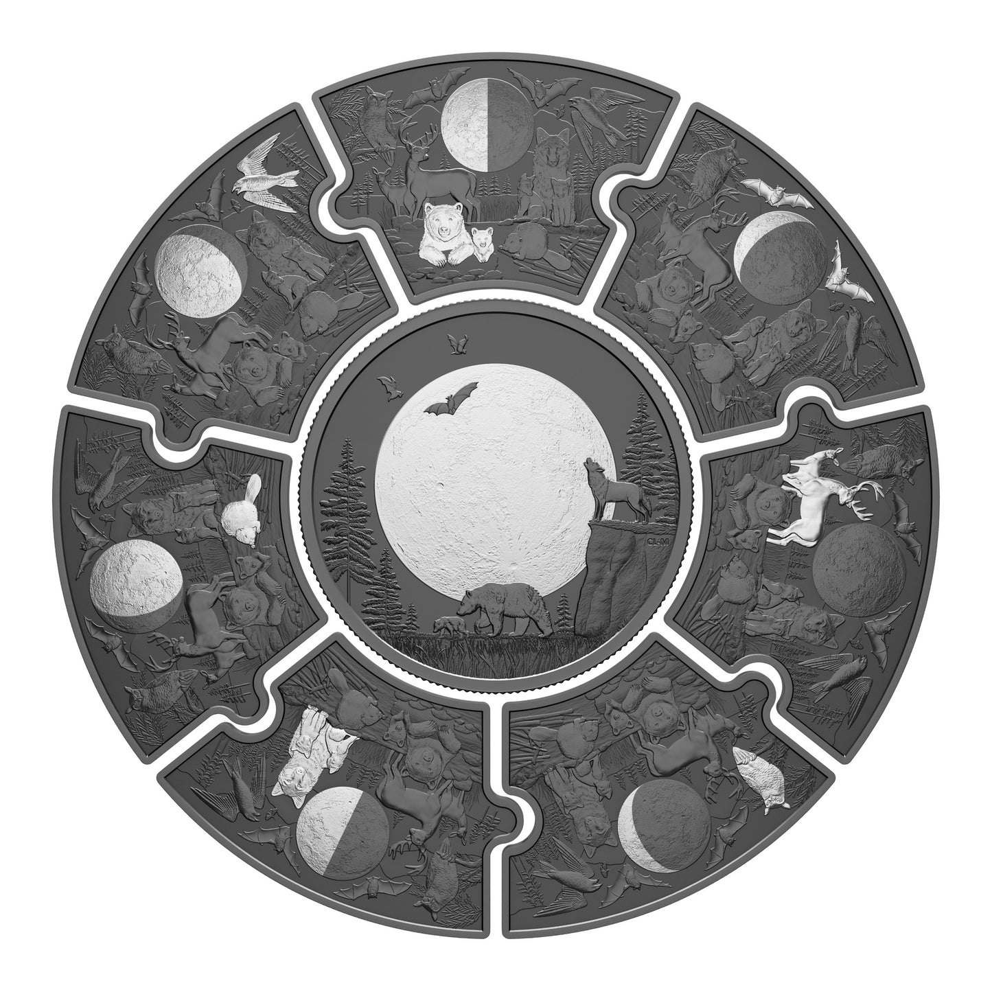 Fine Silver Puzzle Coin Set - Moon Phases