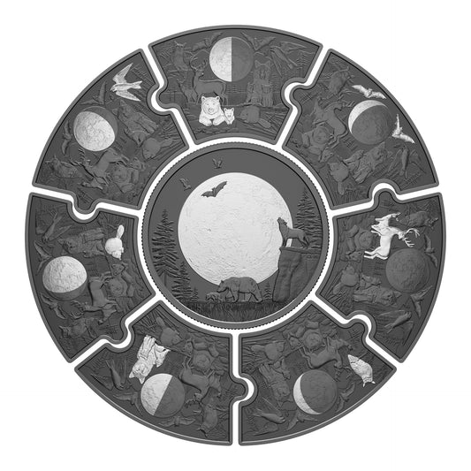 Fine Silver Puzzle Coin Set - Moon Phases