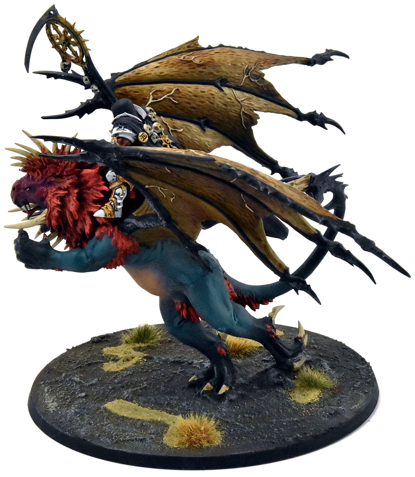 SLAVES TO DARKNESS Chaos Lord On Manticore #1 WELL PAINTED Warhammer Sigmar