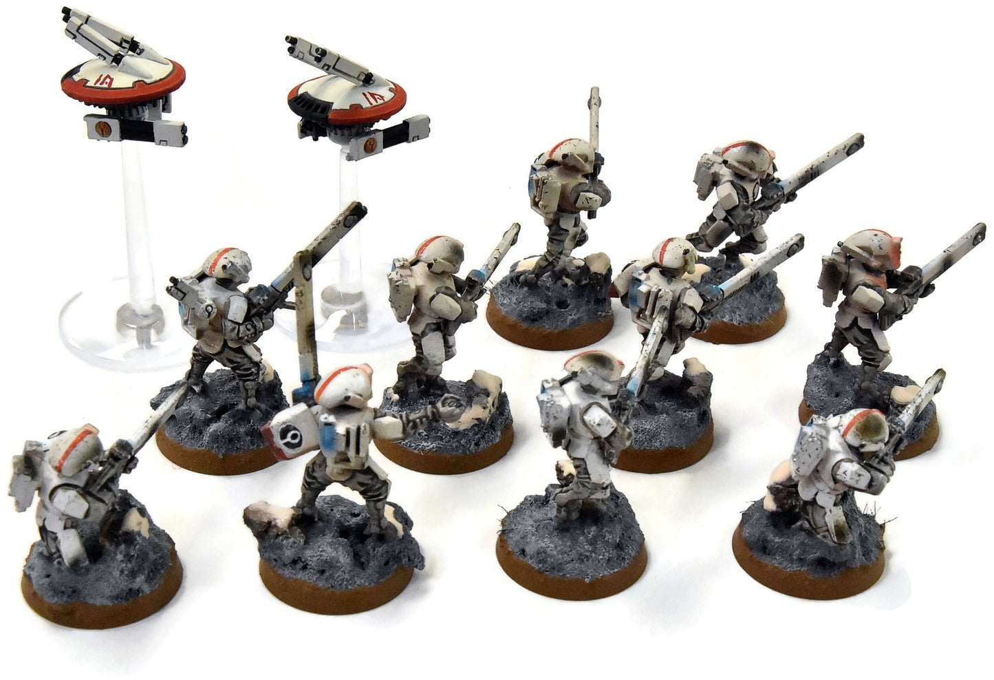 TAU EMPIRE 10 Fire Warriors #2 WELL PAINTED Warhammer 40K