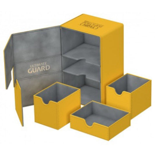 Ultimate Guard Twin Flip N Tray Deck Case Xenoskin Amber 160+