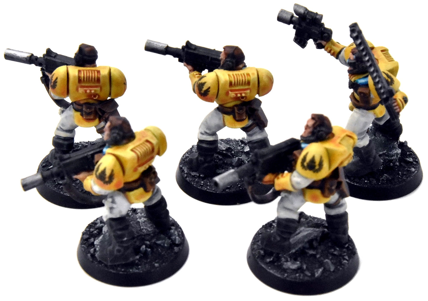 SPACE MARINES Imperial Fists 5 Scout Marines #2 WELL PAINTED Warhammer 40K