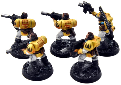 SPACE MARINES Imperial Fists 5 Scout Marines #2 WELL PAINTED Warhammer 40K