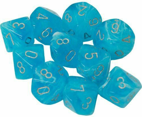 Luminary 10 * D10 Sky W / Silver Chessex Dice (CHX27366)