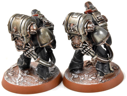 SPACE MARINES 2 Marines with Heavy Melta #1 WELL PAINTED Warhammer 40K