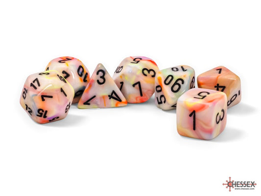Mega-hedral 7-Die Set Festive Circus / Black Chessex Dice (CHX22442)
