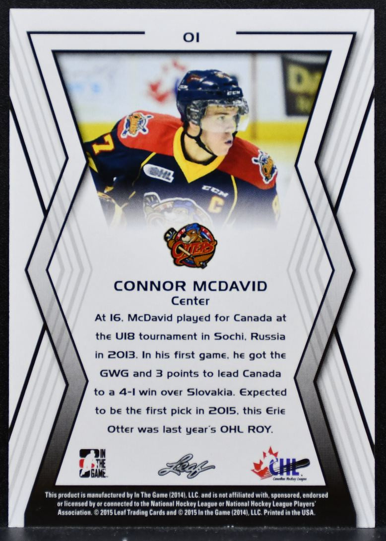 2014-15 Leaf In The Game CHL Connor McDavid 01 Erie Otters 8376