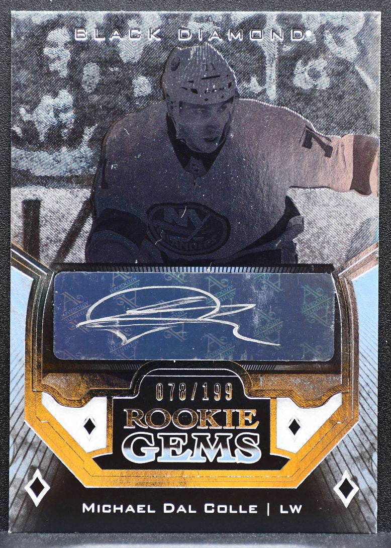2018-19 UD Black Diamond Rookie Gems Michael Dal Colle RC Auto 078/199 7646