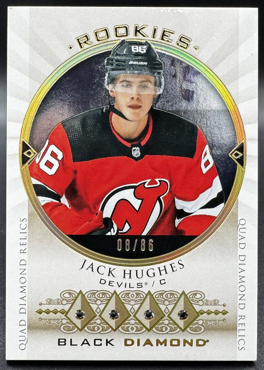 Carte Jack Hughes BDRR-JH Black Diamond Upper Deck 2019-20 des Devils du New Jersey