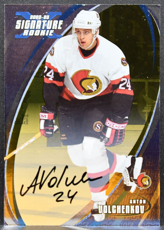2002-03 Be a Player Signature Series Rookie Autos Anton Volchenkov RC Auto 2496