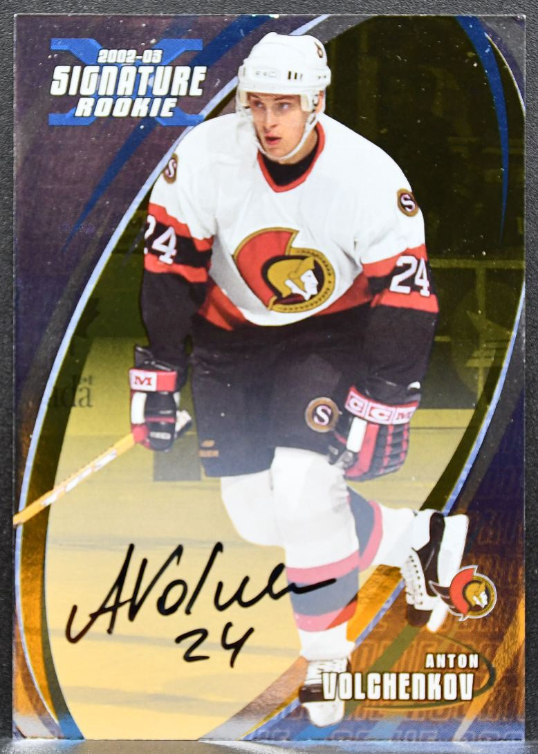 2002-03 Be a Player Signature Series Rookie Autos Anton Volchenkov RC Auto 2496
