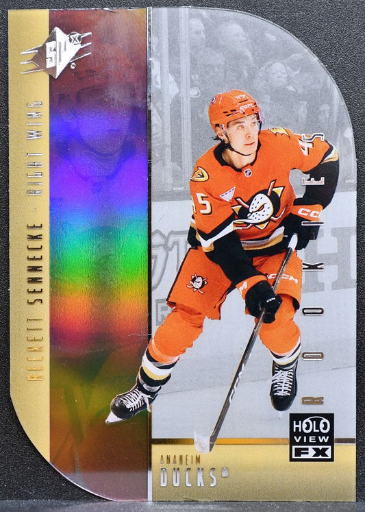 2025-26 SPx HoloView FX Rookie Beckett Sennecke HV-39 Anaheim Ducks RC 0054